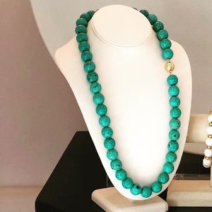 Tommy Mitchell Aqua Bead Neckkace